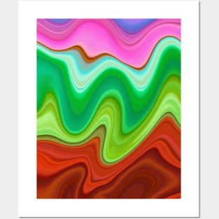 Colorful green red abstract art Posters and Art
